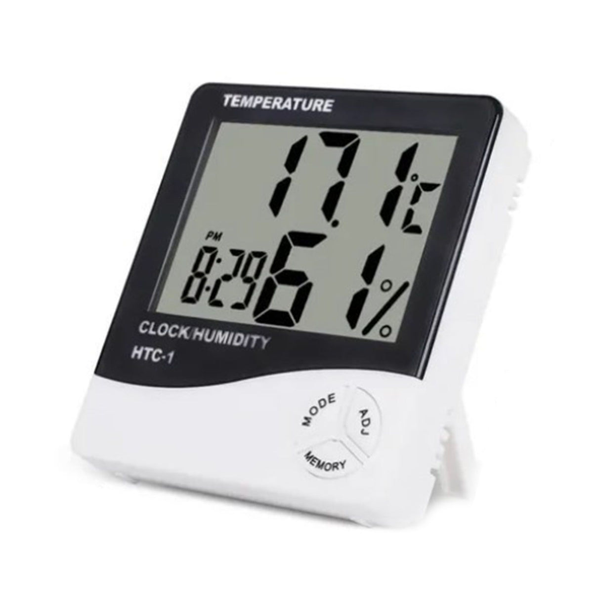 Mini Digital Thermometer Hygrometer Clock Indoor Room Temperature Humidity Gauge Meter Monitor