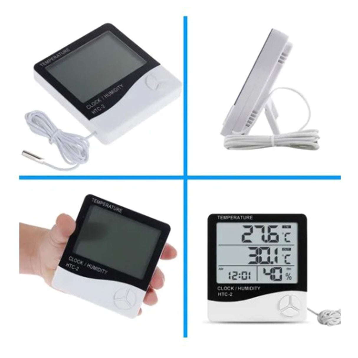 Digital Hygrometer Thermometer Home Temperature Humidity Monitor with External Waterproof Probe for Indoor Outdoor