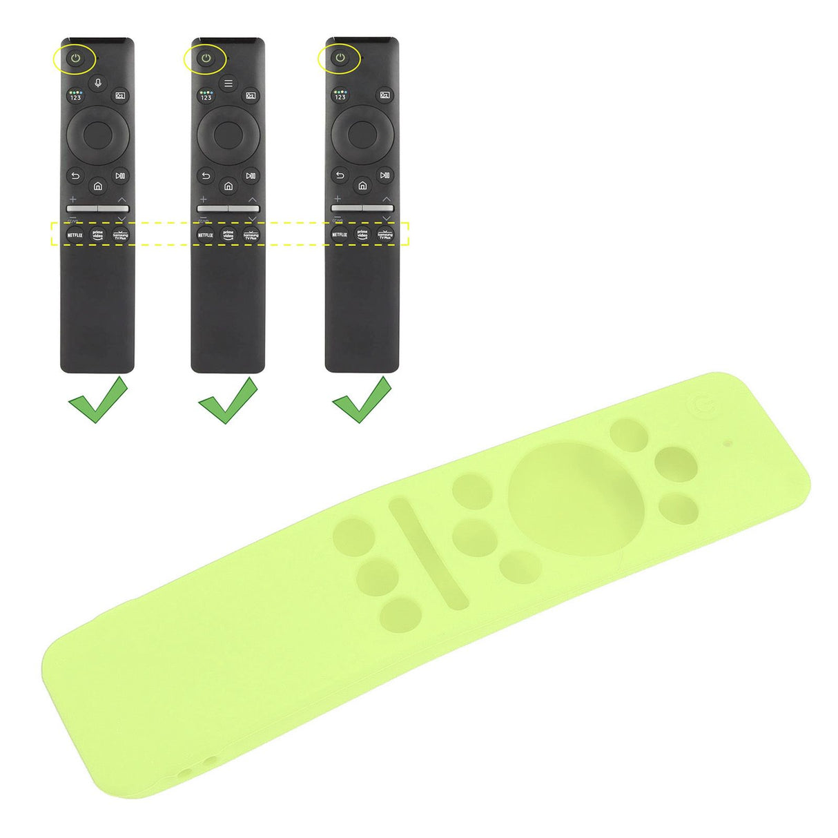 Silicone Protective Cover Case for Samsung Smart TV Remote Control BN59 01259E 1259B 1312A 1312B Fluorescent Green