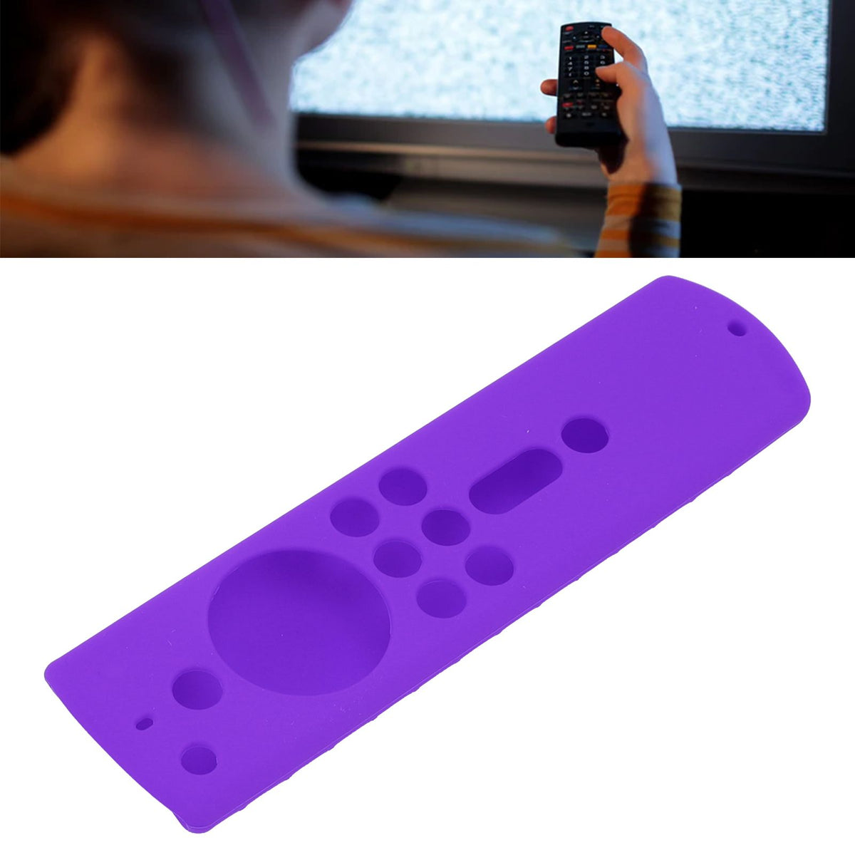 Silicone Protective Case for Fire TV Stick 4K 2018 Remote Control Shockproof Anti Slip Protective Cover Purple