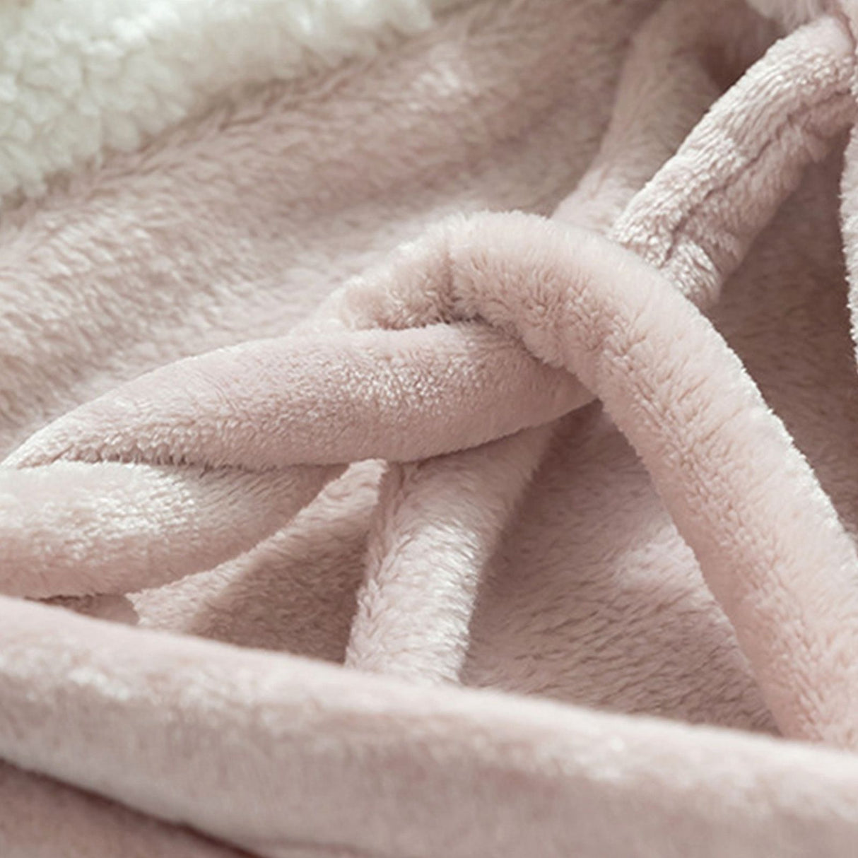 Hooded Blanket Wearable Polyester Plush Rabbit Ear Hooded Blanket Throw Soft Warm Blanket for Home Pink Large