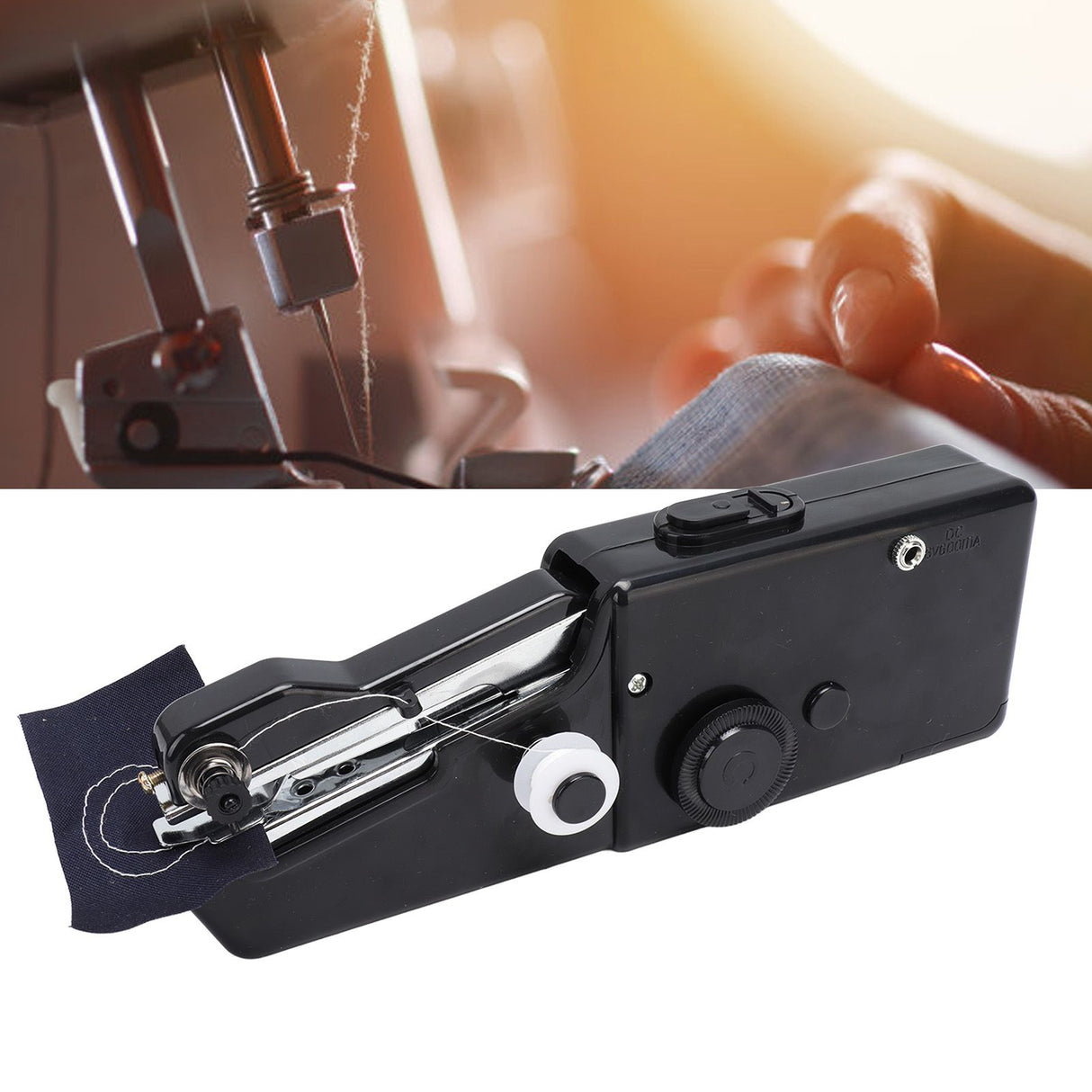 Handheld Sewing Machine Smoothing Stitching Portable Electric Sewing Tool for Home Travel Black