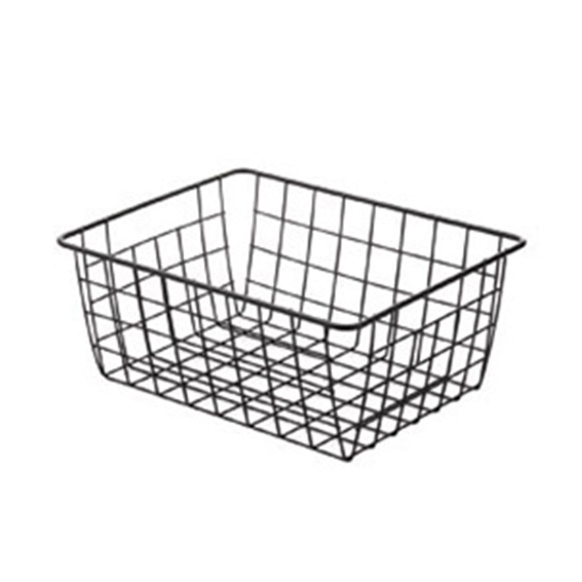 Wire Basket Hollow Breathable Large Multi Functional Iron Storage Basket for Underwear Snacks Fruits Toy Black