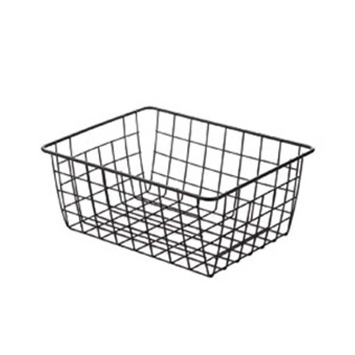 Wire Basket Hollow Breathable Large Multi Functional Iron Storage Basket for Underwear Snacks Fruits Toy Black