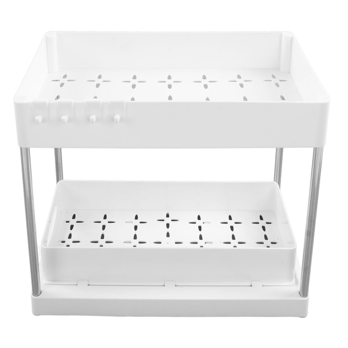 Under Sink Organizers Large Capacity Slide Out Storage Baskets for Bathrooms Kitchens Closets Laundry Rooms Offices White