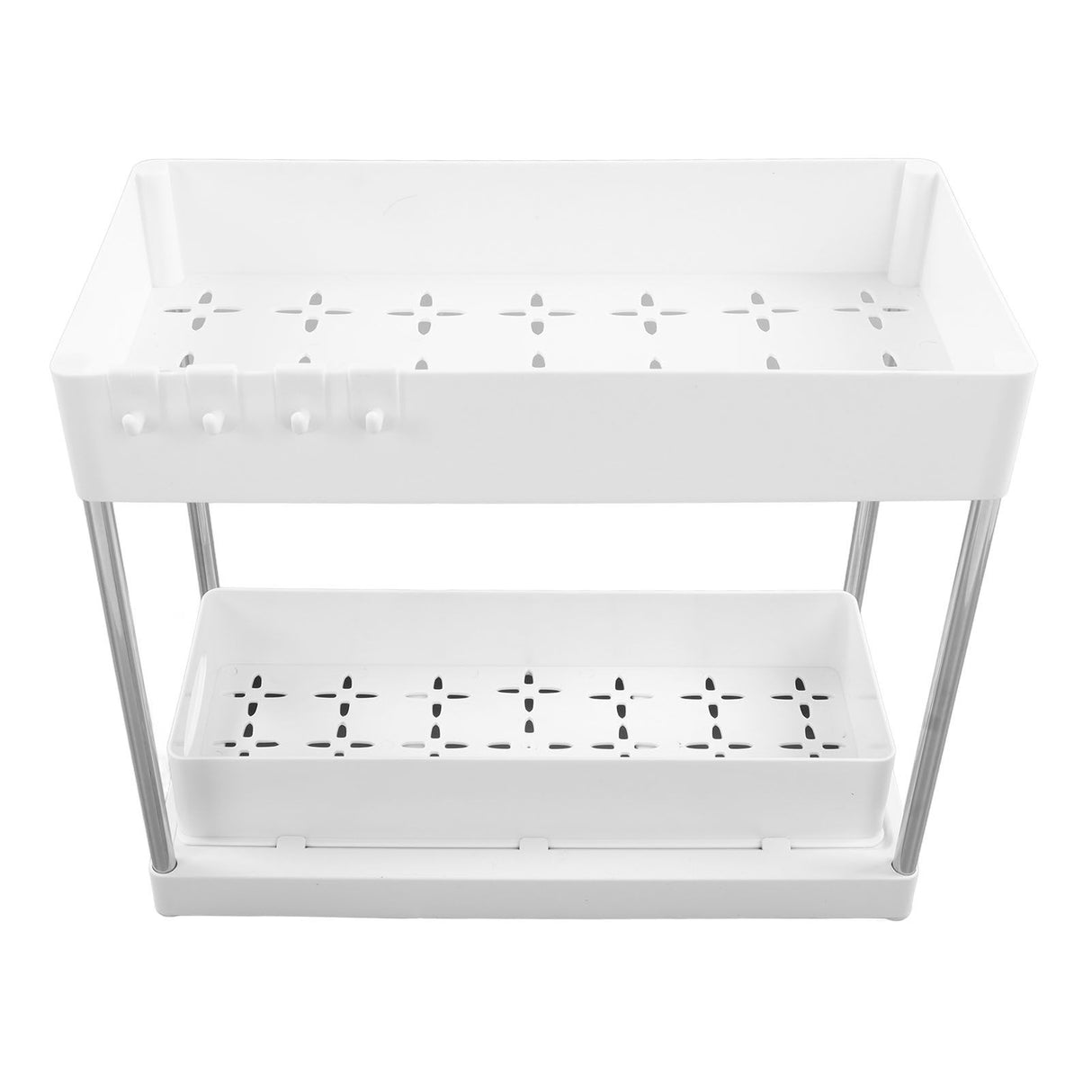 Under Sink Organizers Large Capacity Slide Out Storage Baskets for Bathrooms Kitchens Closets Laundry Rooms Offices White