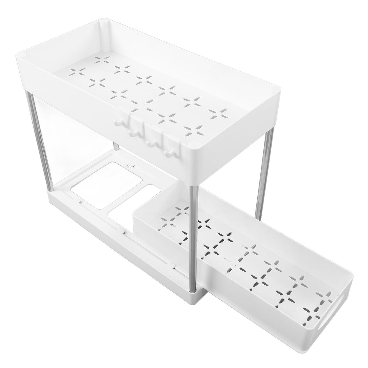 Under Sink Organizers Large Capacity Slide Out Storage Baskets for Bathrooms Kitchens Closets Laundry Rooms Offices White