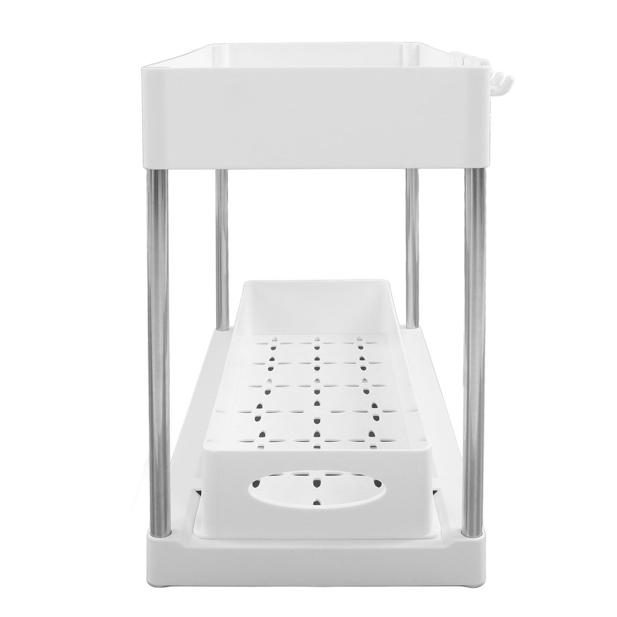 Under Sink Organizers Large Capacity Slide Out Storage Baskets for Bathrooms Kitchens Closets Laundry Rooms Offices White