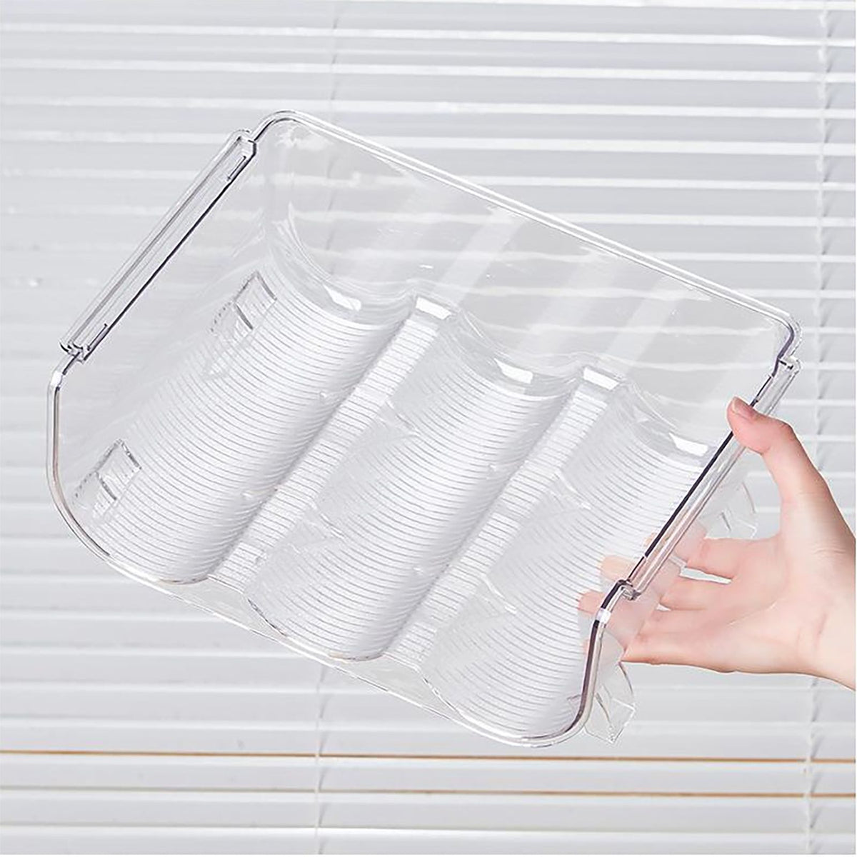 Water Bottle Organizer Transparent Stackable Space Saving Water Bottle Storage Holder Rack for Vacuum Cup 3 Grids