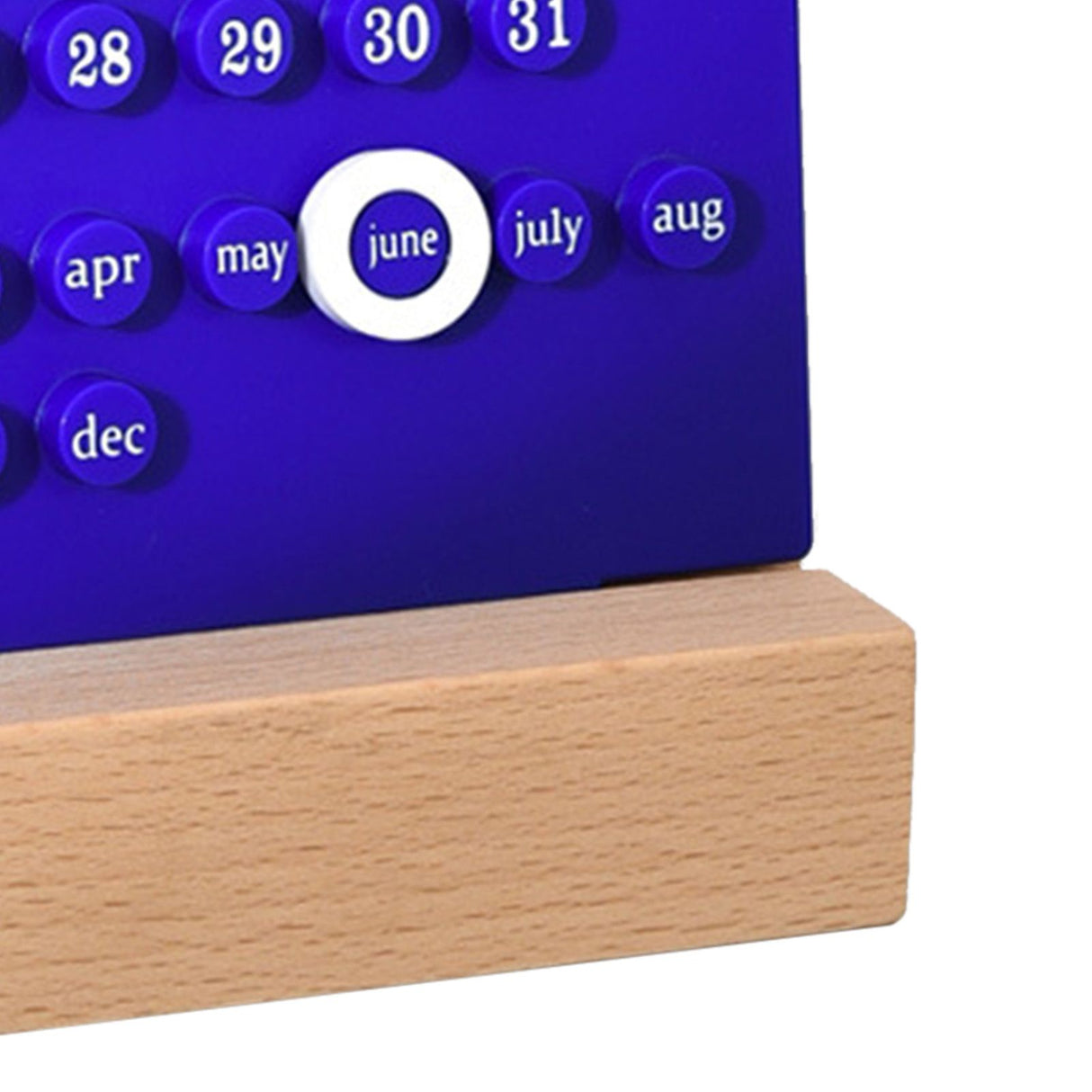 Wooden Kids Calendar DIY Hand Operated Develop Planning Skills Perpetual Calendar for Home Blue