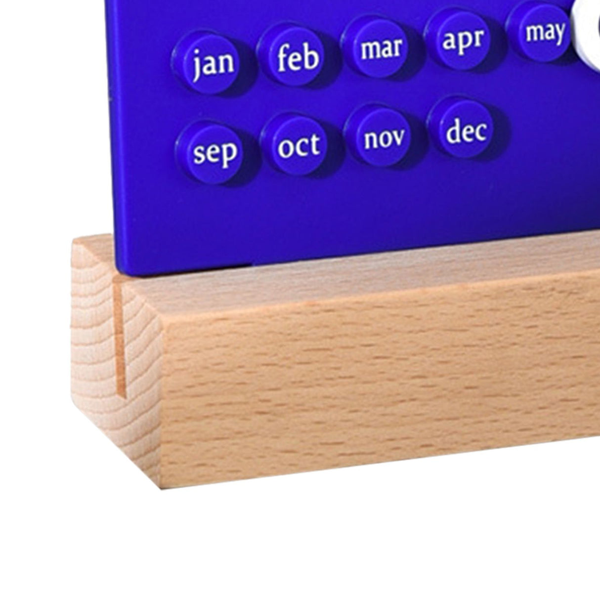Wooden Kids Calendar DIY Hand Operated Develop Planning Skills Perpetual Calendar for Home Blue
