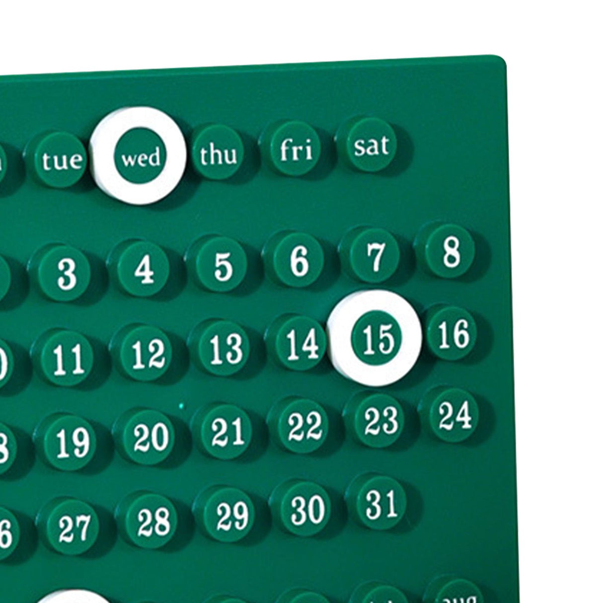 Wooden Kids Calendar DIY Hand Operated Develop Planning Skills Perpetual Calendar for Home Green