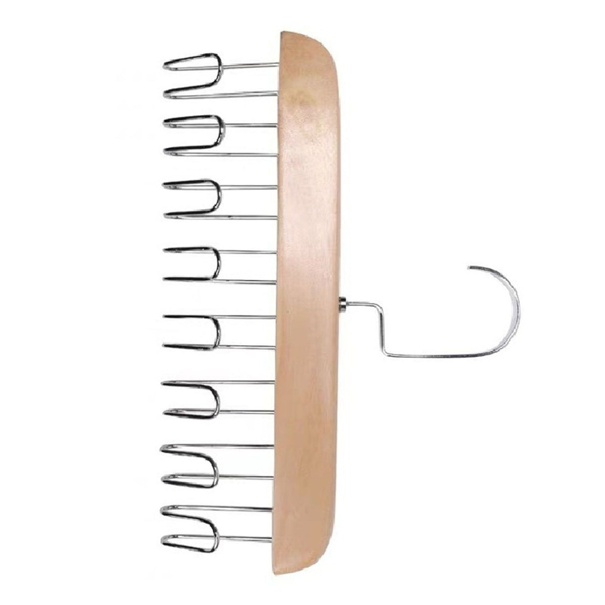 Multifunctional Hanger Punch Free with 8 Hooks Wood and Stainless Steel Cap Holder for Student Dormitory Khaki