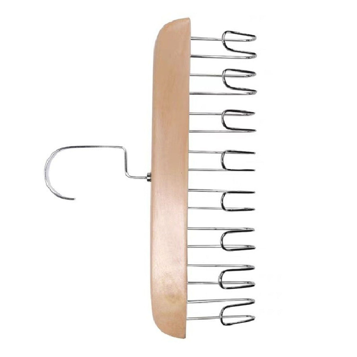 Multifunctional Hanger Punch Free with 8 Hooks Wood and Stainless Steel Cap Holder for Student Dormitory Khaki