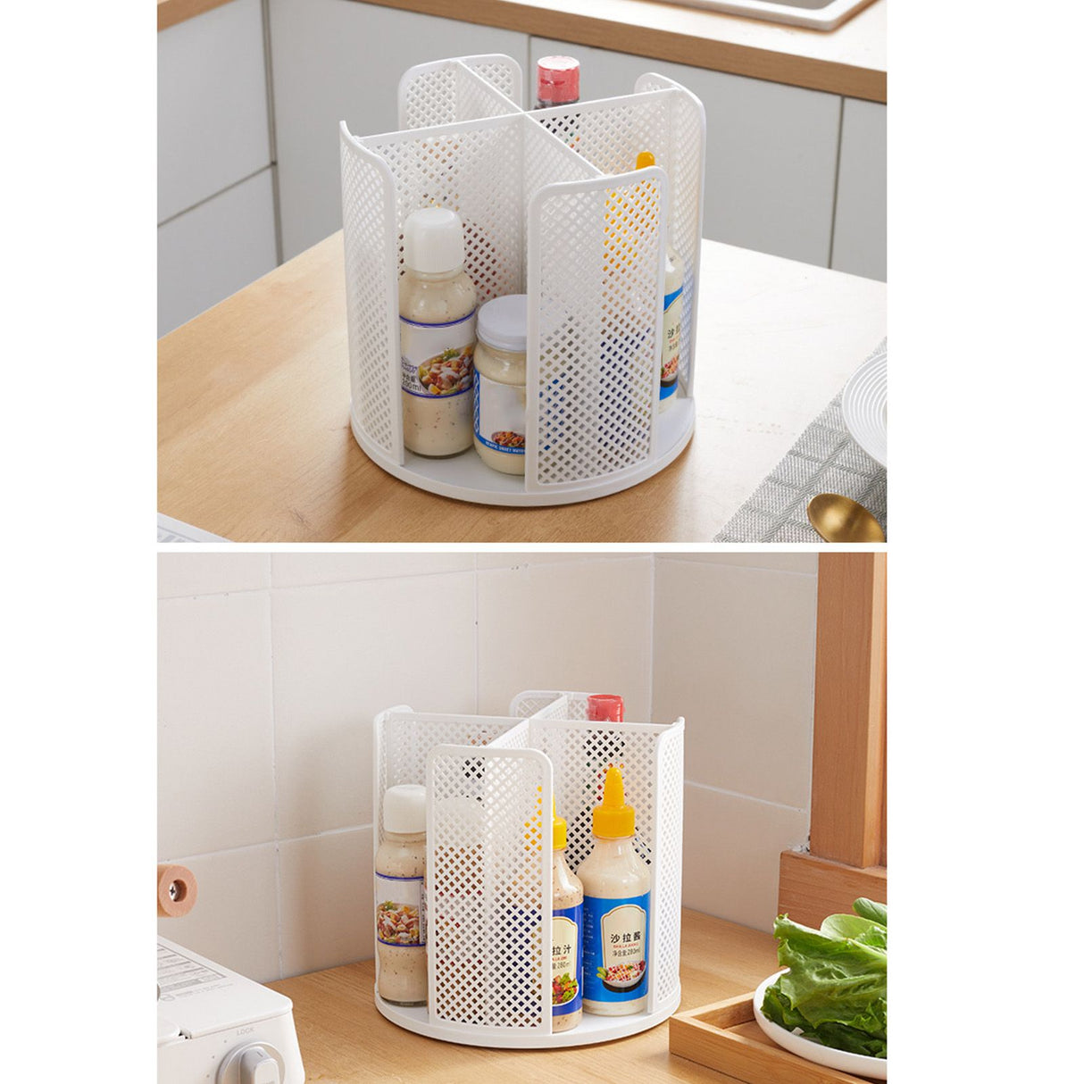 Disposable Cup Storage Organizer 4 Compartment 360 Degree Rotating Coffee Cup Dispenser for Coffee Shops Dessert Stores