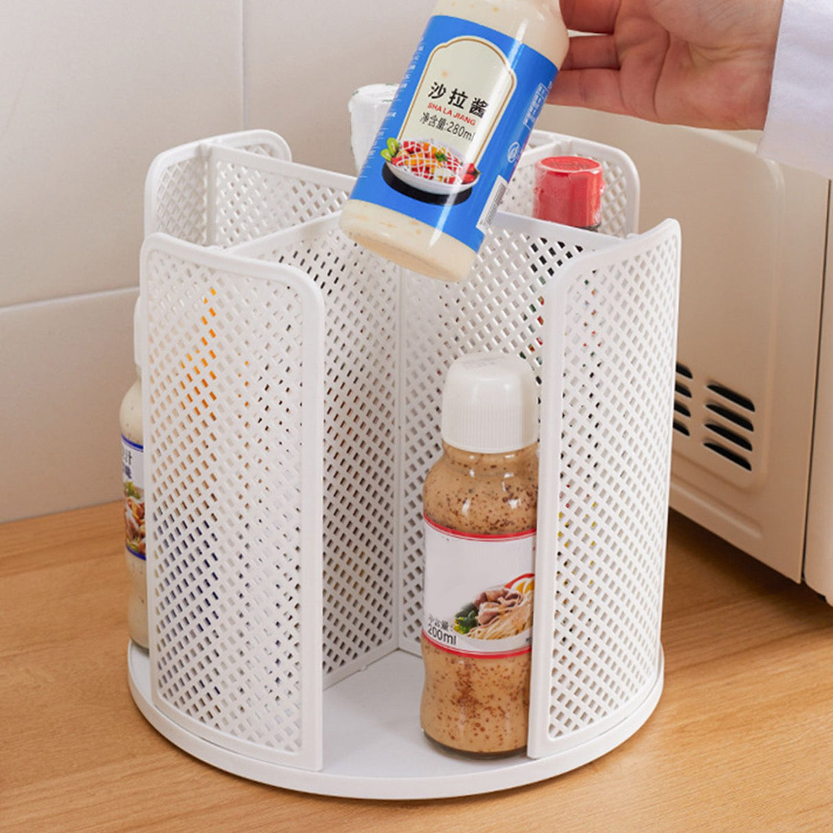 Disposable Cup Storage Organizer 4 Compartment 360 Degree Rotating Coffee Cup Dispenser for Coffee Shops Dessert Stores
