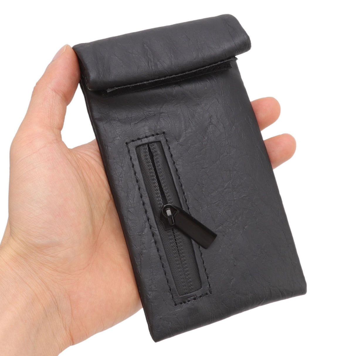 Smell Proof Bag PU Leather Waterproof Multipurpose Storage Bag for Outdoor Travel Trip Odor Proof Stash Bag