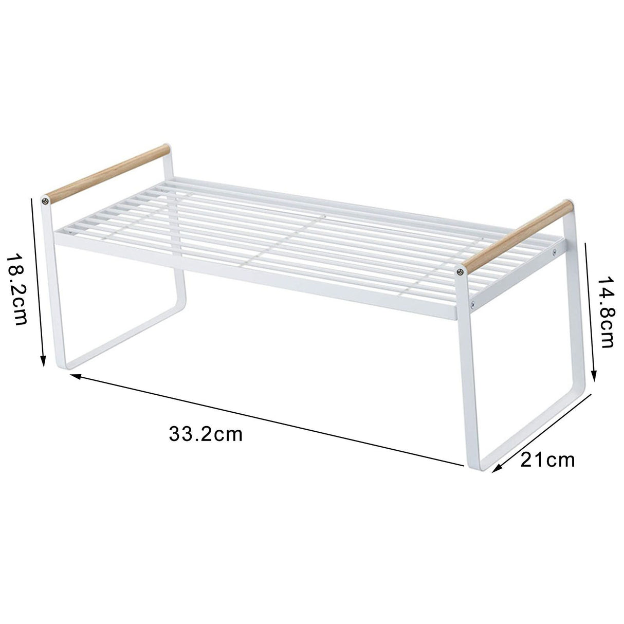 Cabinet Storage Shelf Rack Layered Storage Easy to Install Multifunction Counter Organizer Shelf for Seasoner Bowl Small White