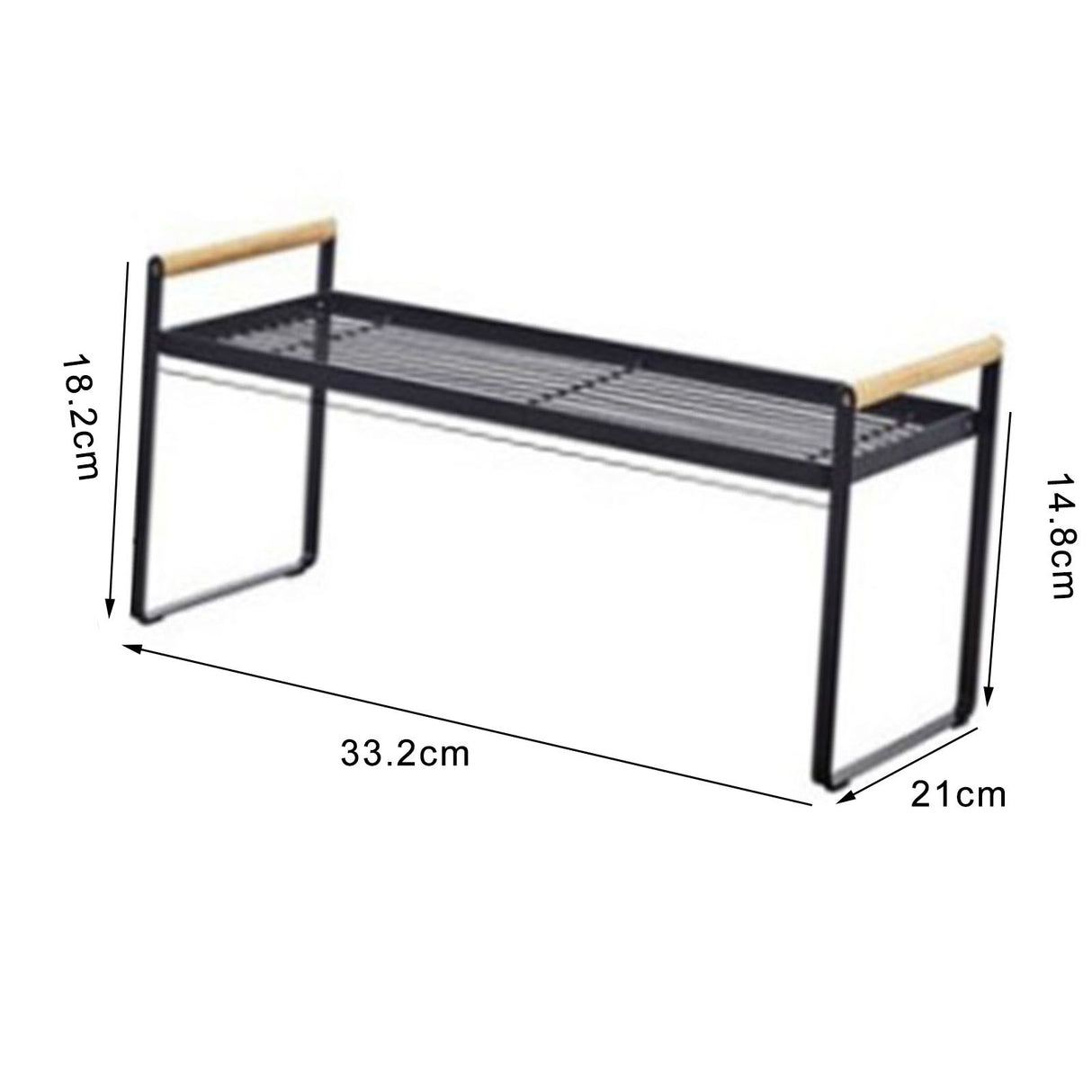 Cabinet Storage Shelf Rack Layered Storage Easy to Install Multifunction Counter Organizer Shelf for Seasoner Bowl Small Black