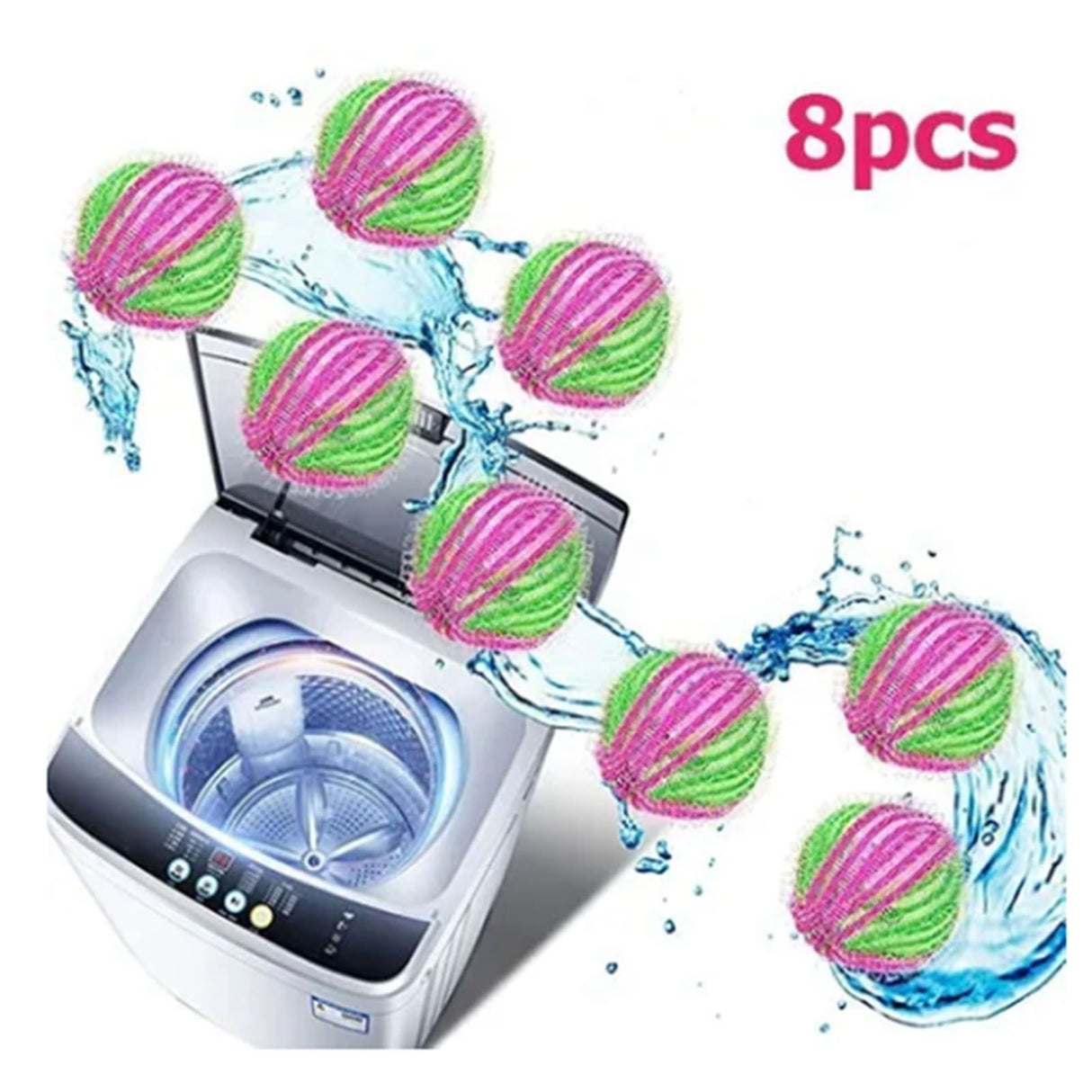 8Pcs Pet Hair Remover Balls Nylon Round Efficient Laundry Lint Remover Balls for Household Laundry