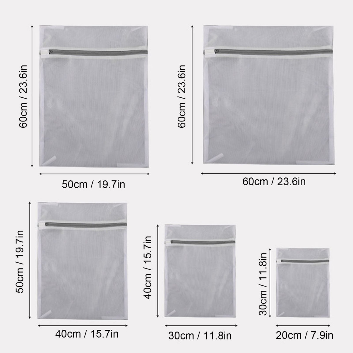 Set of 8 Mesh Laundry Bag Washing Machine Wash Bags with Zipper for Underwea Home Hotel