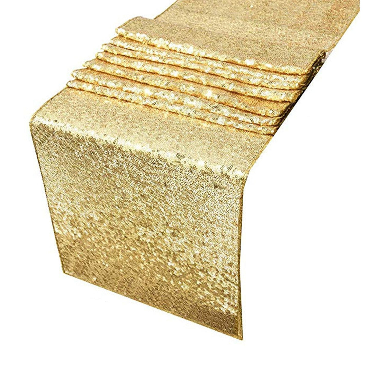 Tablecloth Polyester Fiber with Gold Sequins Table Cover for Table Home Wedding Decoration Or 30x300cm/11.8x118.1in