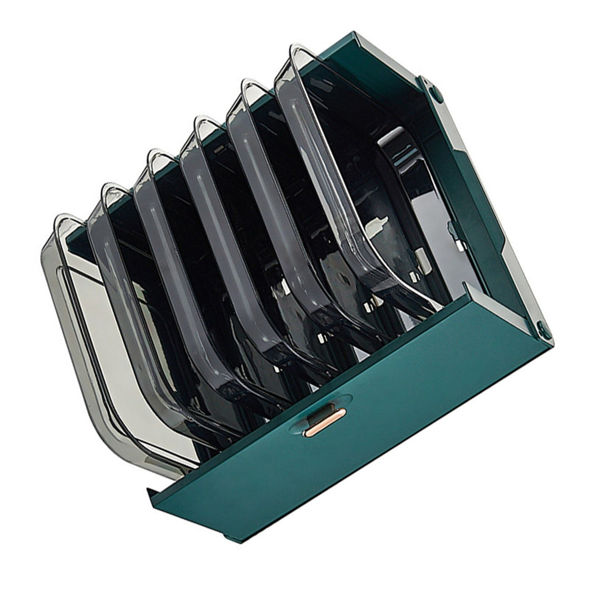 Kitchen Side Dishes Punch Free Foldable PET 6 Layers Wall Mounted Organization Rack Cooking Plates Storage Shelf Light Luxury Green