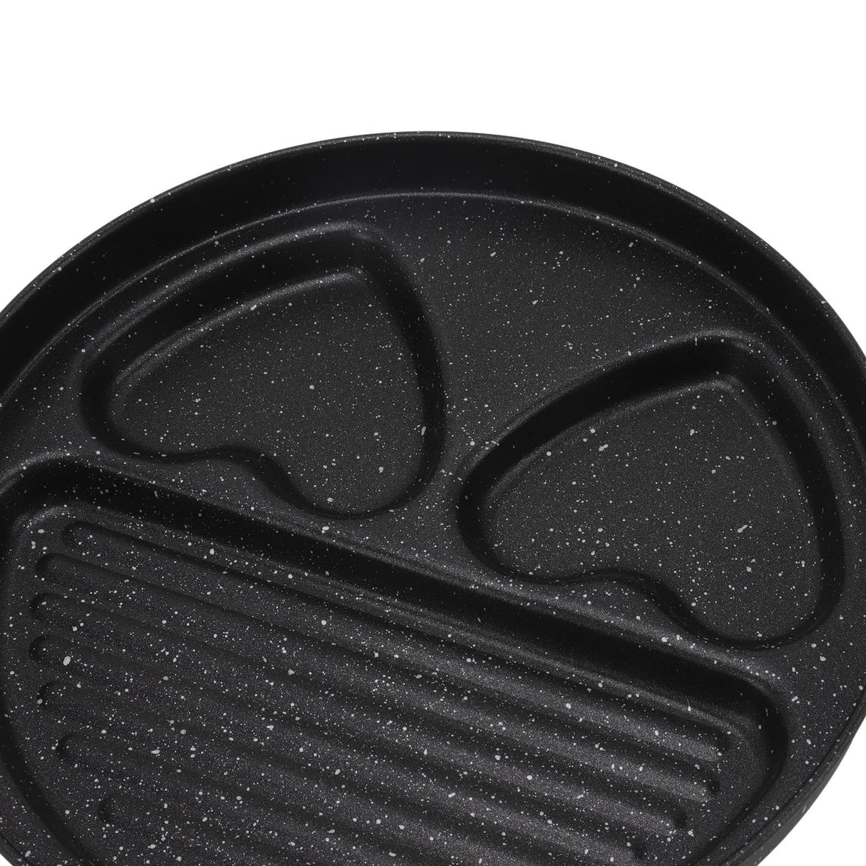 Egg Steak Divided Frying Pan 3 in 1 Multifunctional Prevent Stick Egg Beef Steak Cooker Pan for Home
