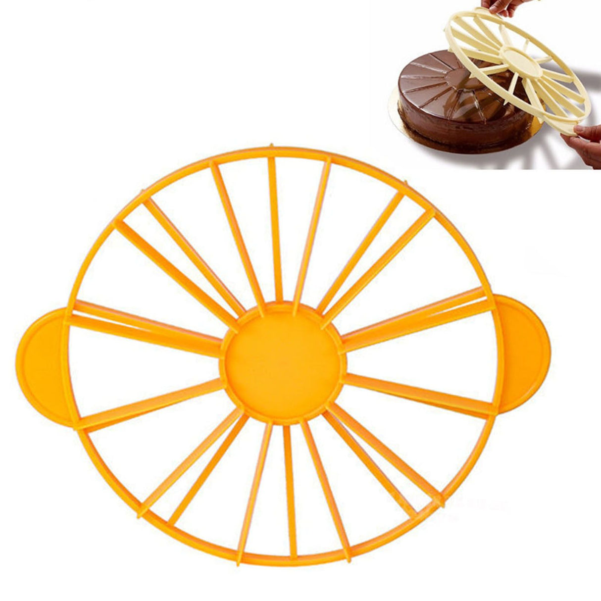 Cake Portion Marker Food Grade Round 10/12 Piece Cake Slice Marker Equal Portion Cutter Bread Cake Divider Baking Tool Yellow 126g/4.4oz(280)