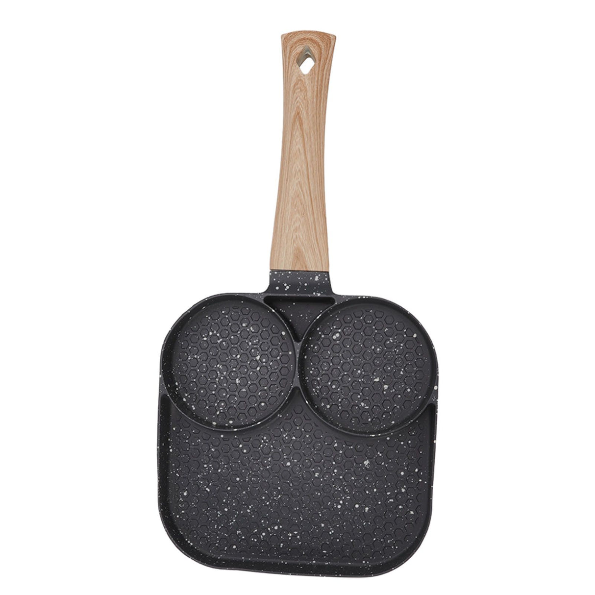 3 in 1 Breakfast Pan Prevents Stick Heat Resistant Divided Grill Frying Pan for Gas Stove Induction Cooker