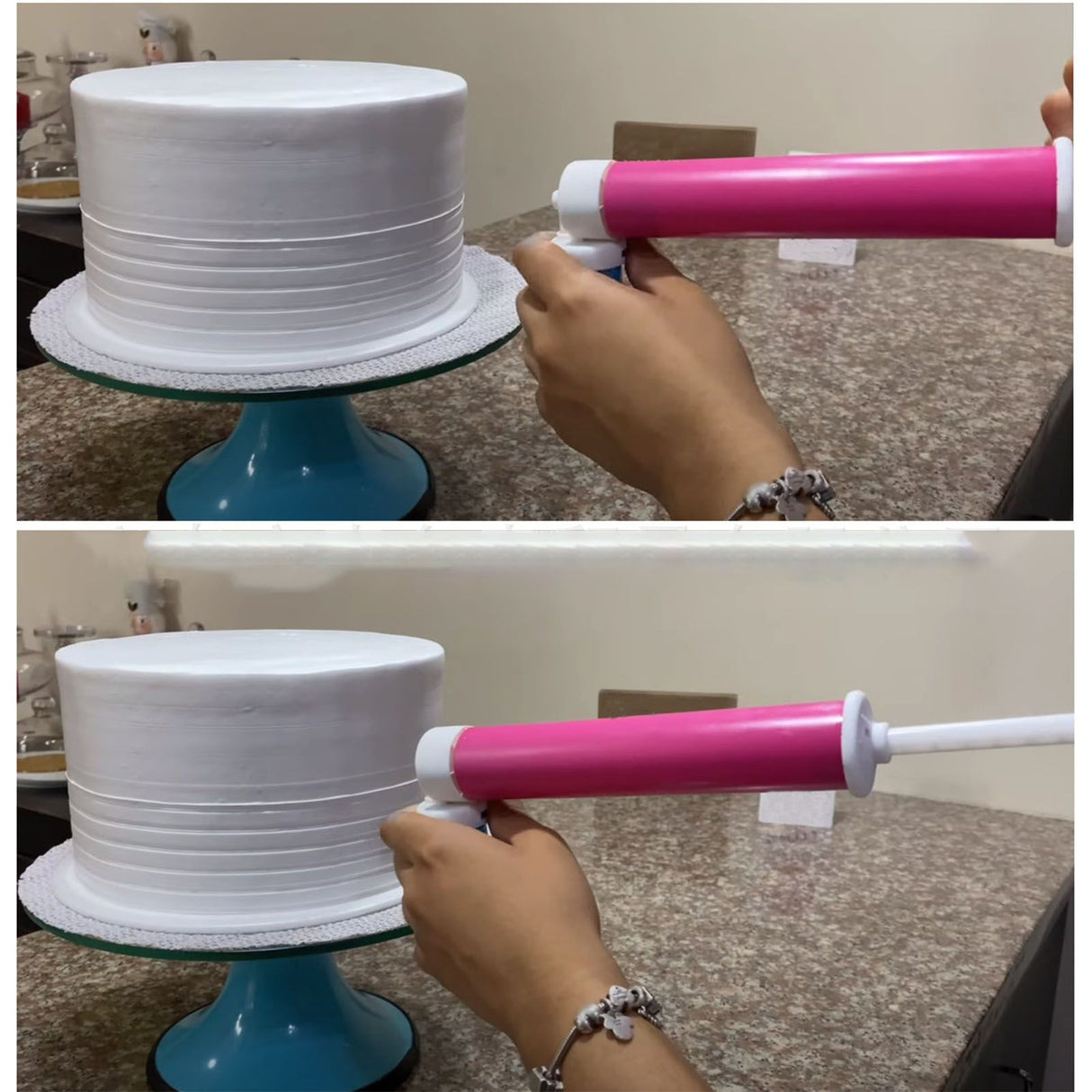 Manual Cake Airbrush Multipurpose Cake Decorating Airbrush with 4 Empty Bottles for Bakery Decoration