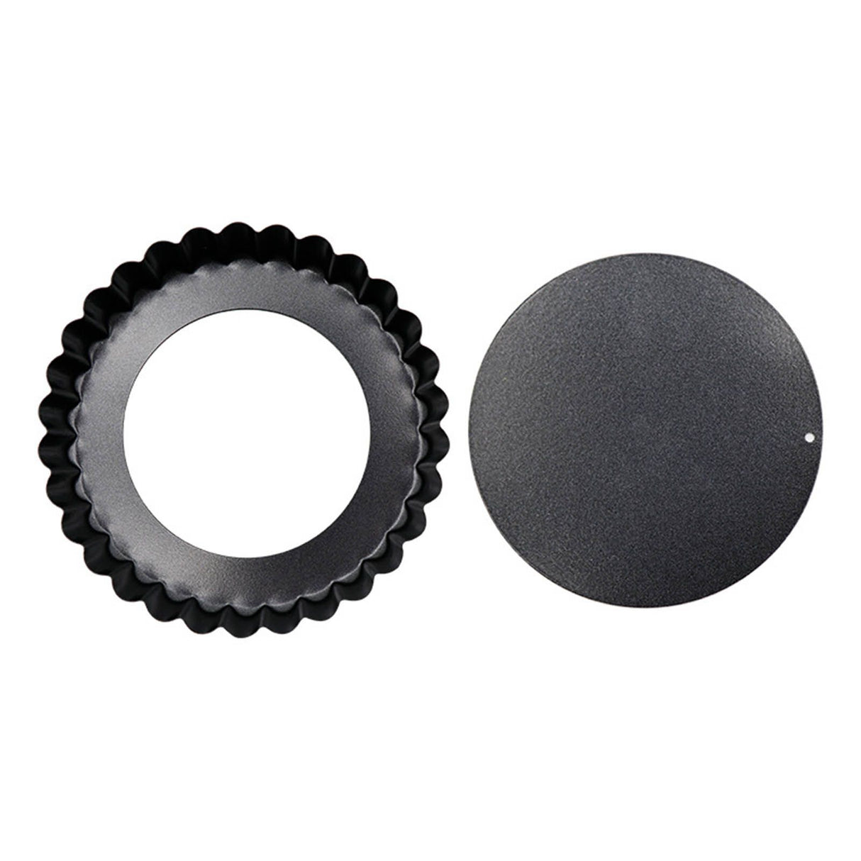 6 Pcs Mini Cake Mould with Removable Bottom 3 Inch Egg Tart Mould Muffin Pans Black Round for Dessert Baking Cooking