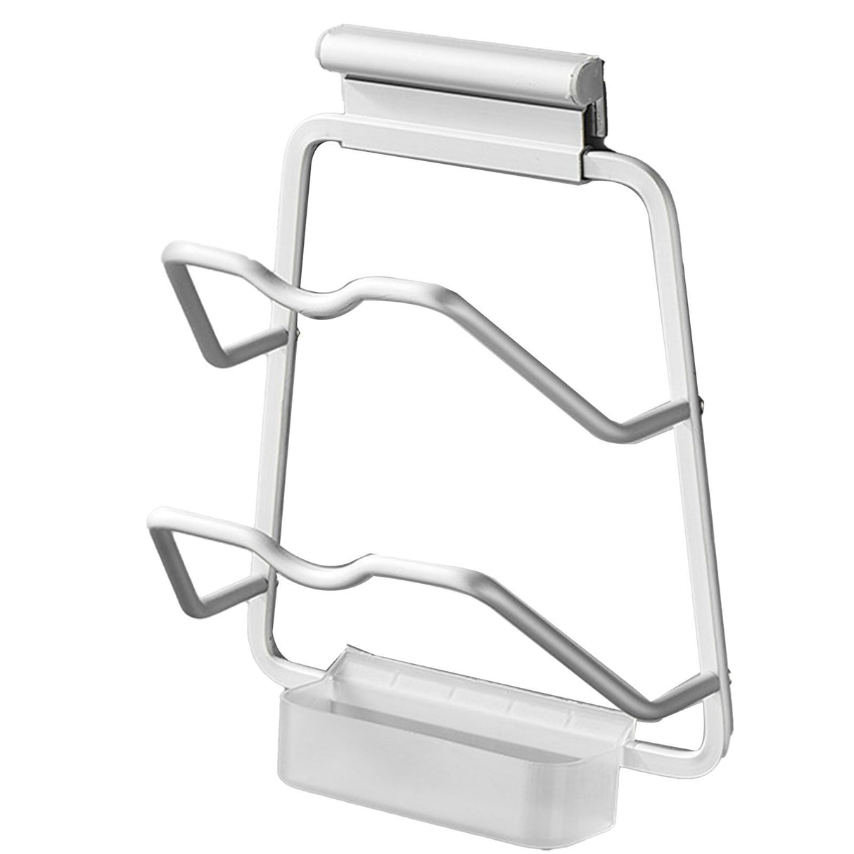Pot Lid Holder Drilling Free Wall Mounted Space Saving Aluminium Hand Polishing Rustproof for Kitchen 2 Layer