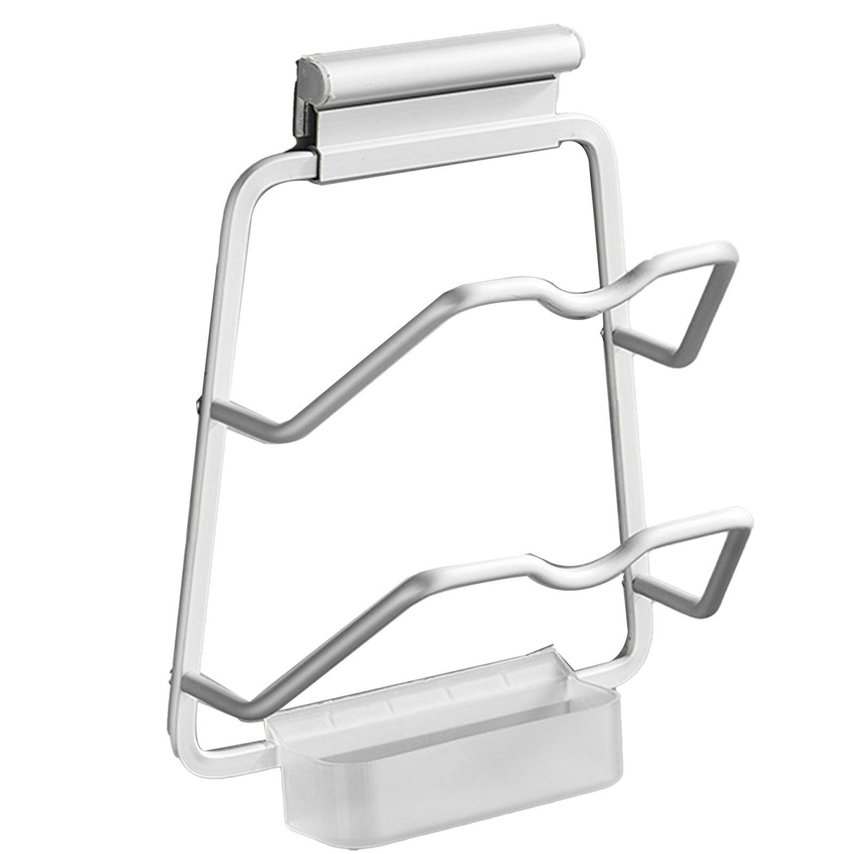 Pot Lid Holder Drilling Free Wall Mounted Space Saving Aluminium Hand Polishing Rustproof for Kitchen 2 Layer