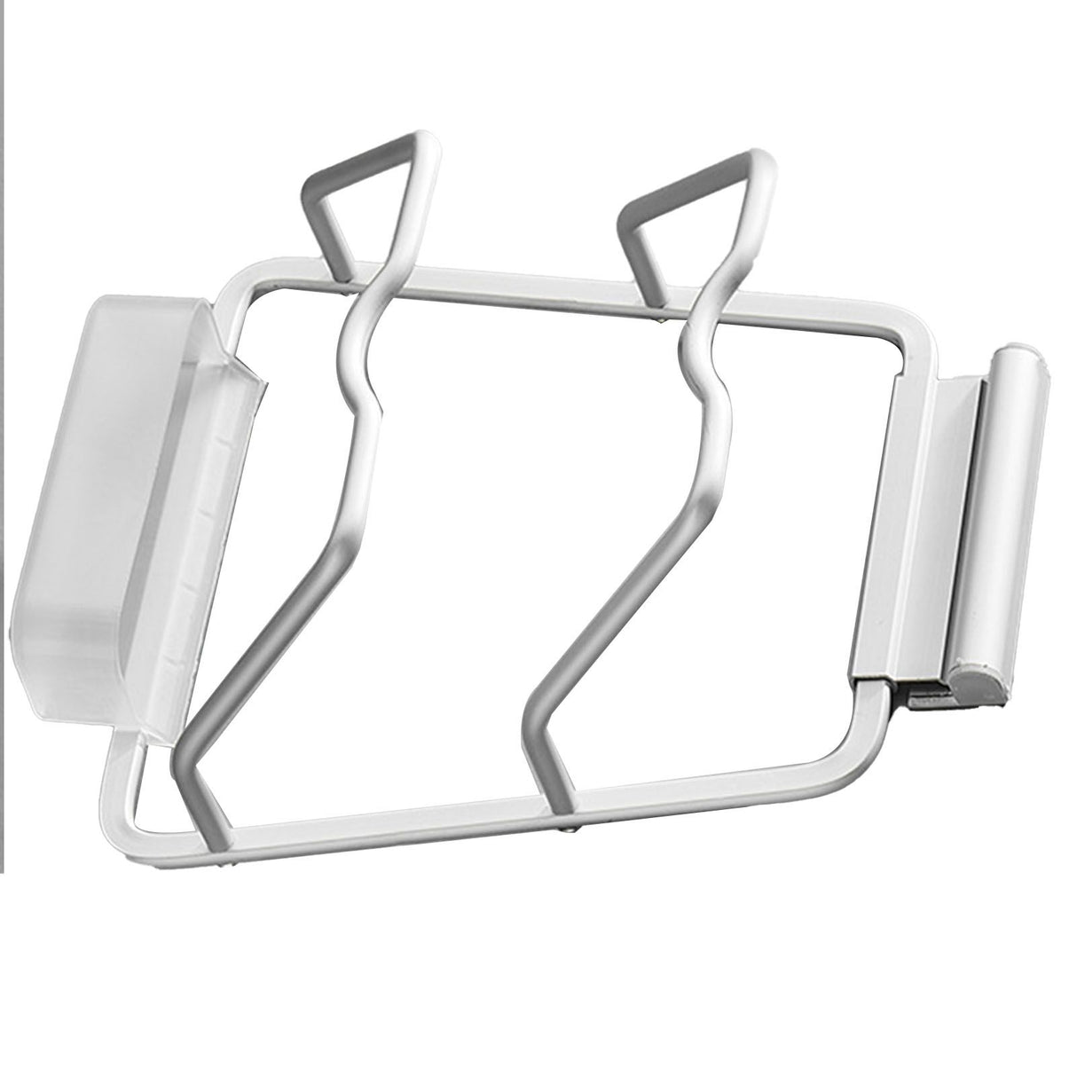 Pot Lid Holder Drilling Free Wall Mounted Space Saving Aluminium Hand Polishing Rustproof for Kitchen 2 Layer