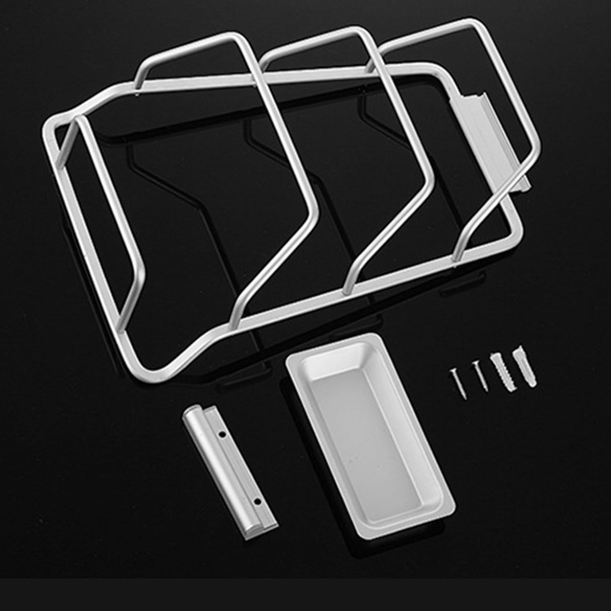 Pot Lid Holder Drilling Free Wall Mounted Space Saving Aluminium Hand Polishing Rustproof for Kitchen 3 Layer