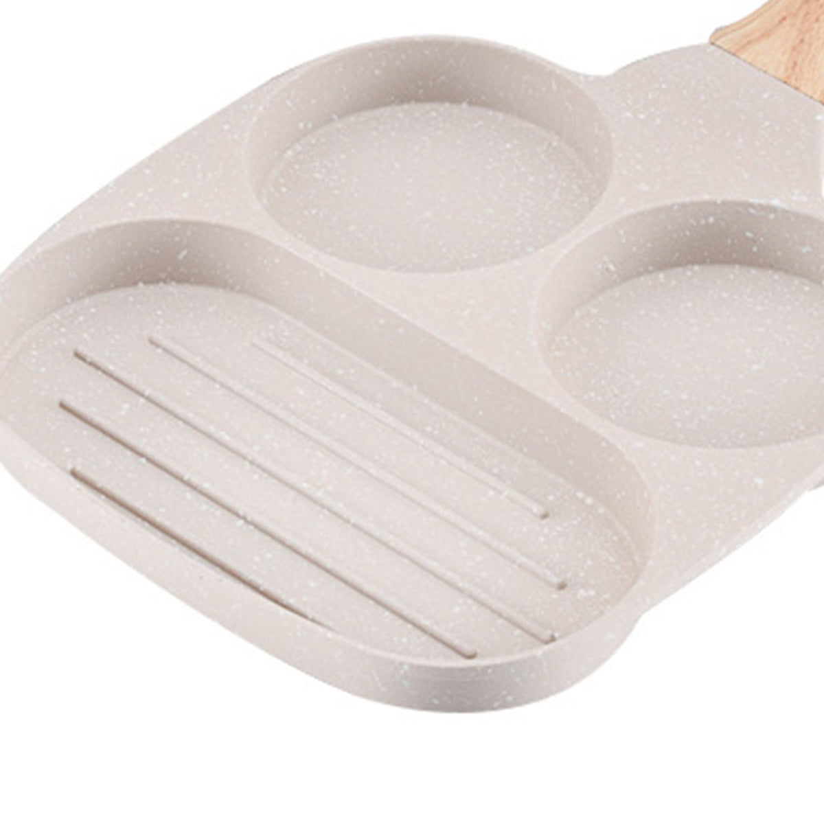 3 in 1 Breakfast Pan Nonstick Aluminum Alloy Labor Saving Pancake Frying Pan for Egg Bacon Gas Stove