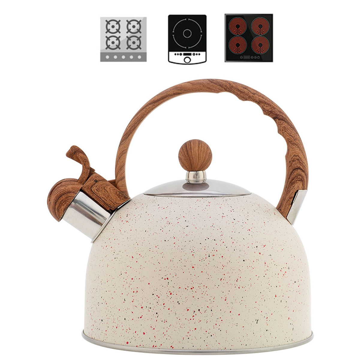 2.5L Whistling Tea Kettle Stovetop Food Grade Stainless Steel Tea Pots for Kitchen Hotel