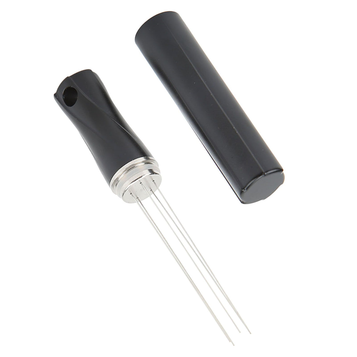 Coffee Powder Stirring Needle Professional 304 Stainless Steel Coffee Stirring Tool with Cover for Coffee Distribution Black