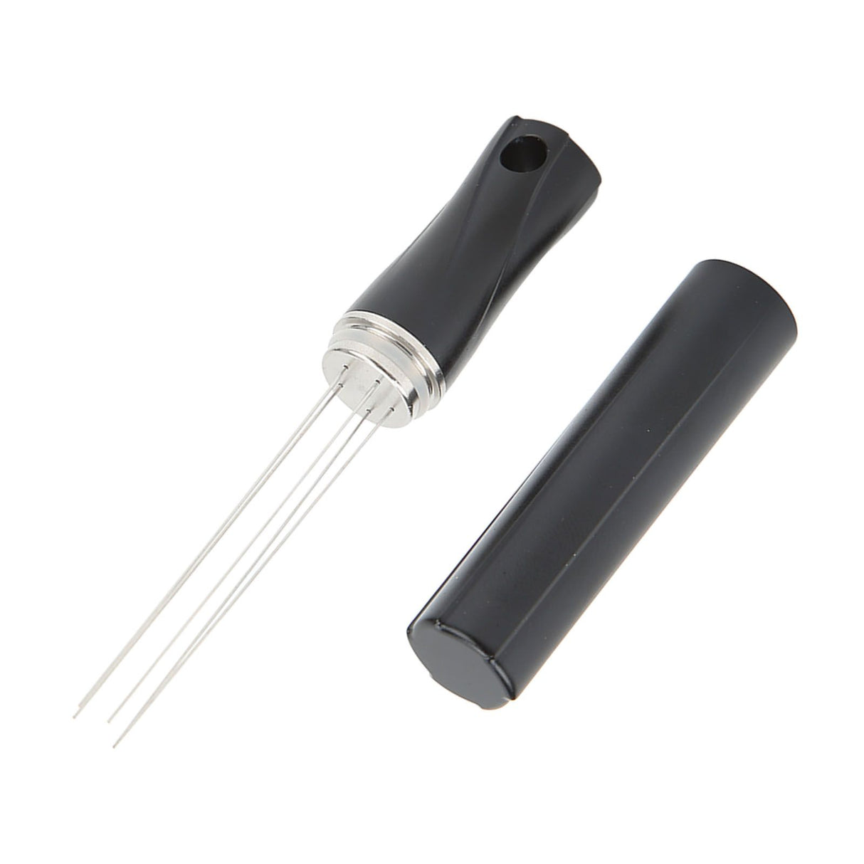 Coffee Powder Stirring Needle Professional 304 Stainless Steel Coffee Stirring Tool with Cover for Coffee Distribution Black