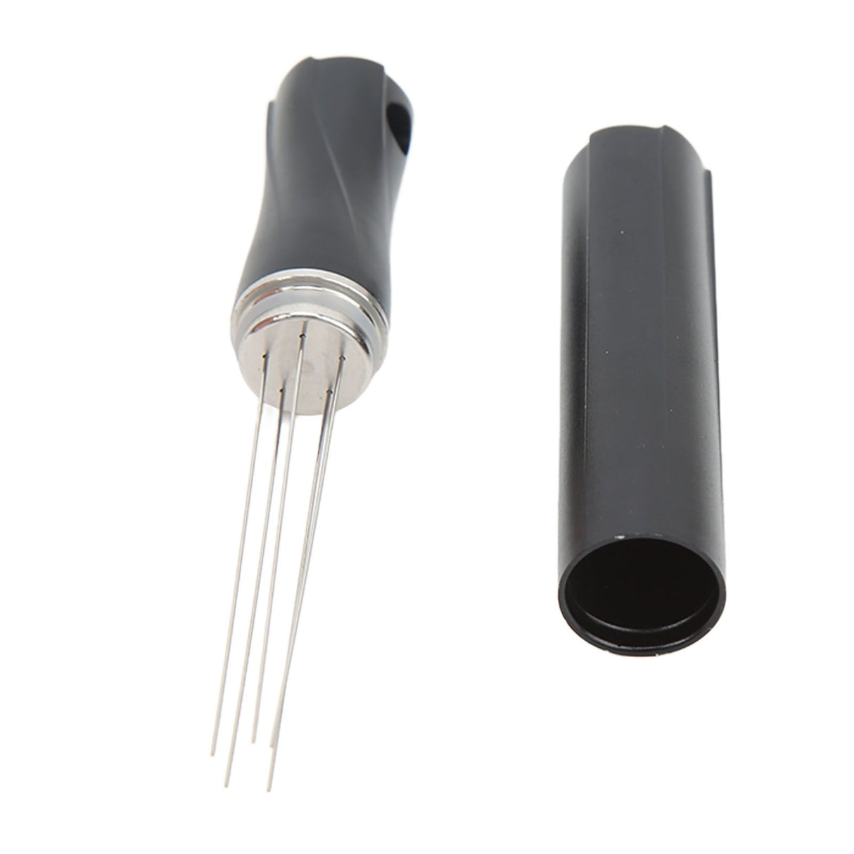 Coffee Powder Stirring Needle Professional 304 Stainless Steel Coffee Stirring Tool with Cover for Coffee Distribution Black