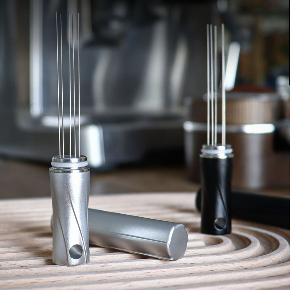 Coffee Powder Stirring Needle Professional 304 Stainless Steel Coffee Stirring Tool with Cover for Coffee Distribution Black