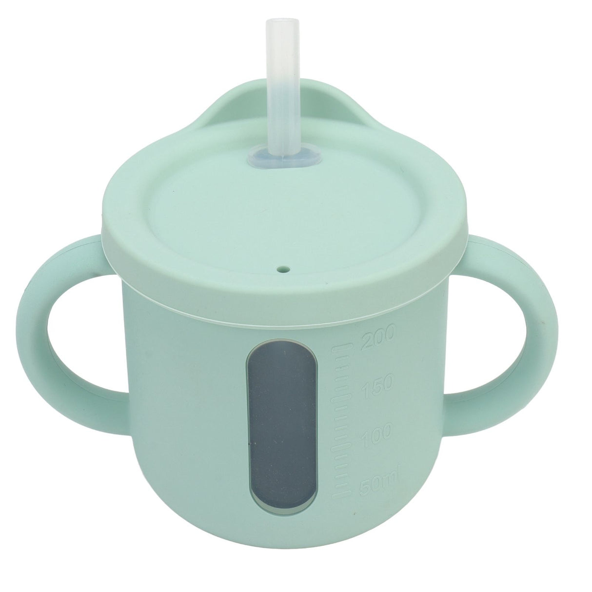 Silicone Sippy Cups Double Handles Lightweight Toddler Training Cup with Tight Leakproof Cover for Home Travelling Green