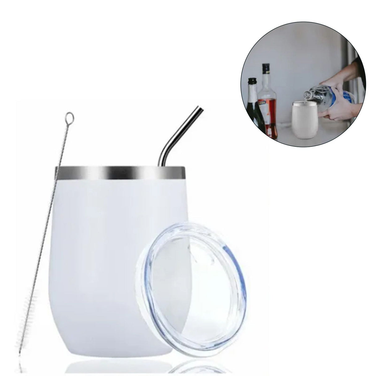 Stainless Steel Thermal Cup Large Capacity Non Slip Outdoor Portable Thermal Coffee Mug Gift White 12oz 360ml