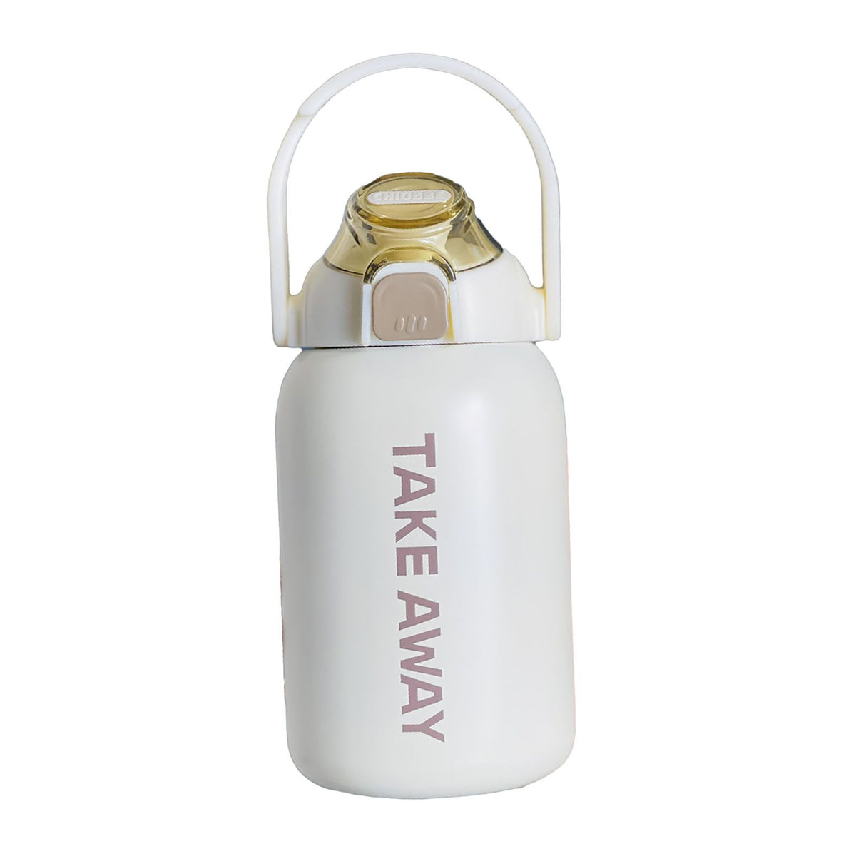 850ml Insulated Water Bottle Large Capacity with Bounce Cap Straw Winter Insulated Cup for Outdoor Beige