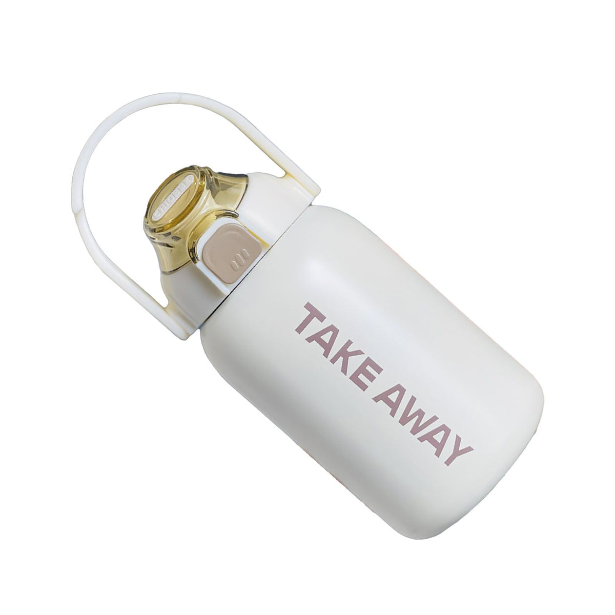 850ml Insulated Water Bottle Large Capacity with Bounce Cap Straw Winter Insulated Cup for Outdoor Beige