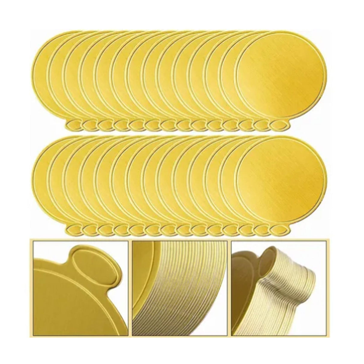 200Pcs Golden Cake Base Board 3.5in Round Cake Pad for Mini Cakes Muffins Cookies Mousse Brownies Cupcakes Pizza