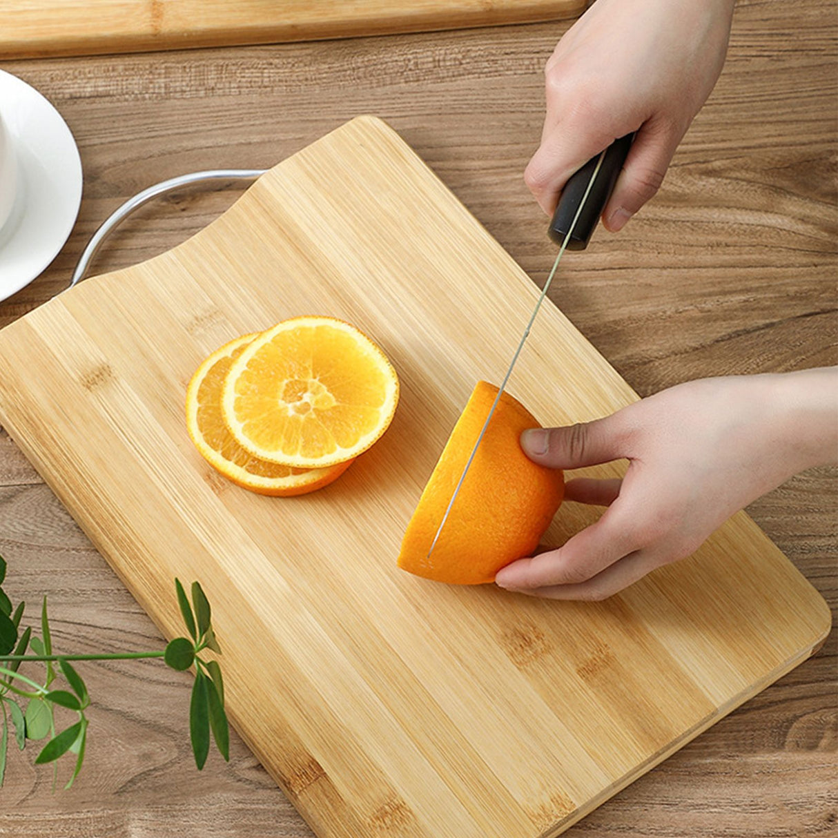 Chopping Board Thickened Bamboo Stable Sturdy Anti Crack Easy To Clean Kitchen Cutting Board with Hanging Hole