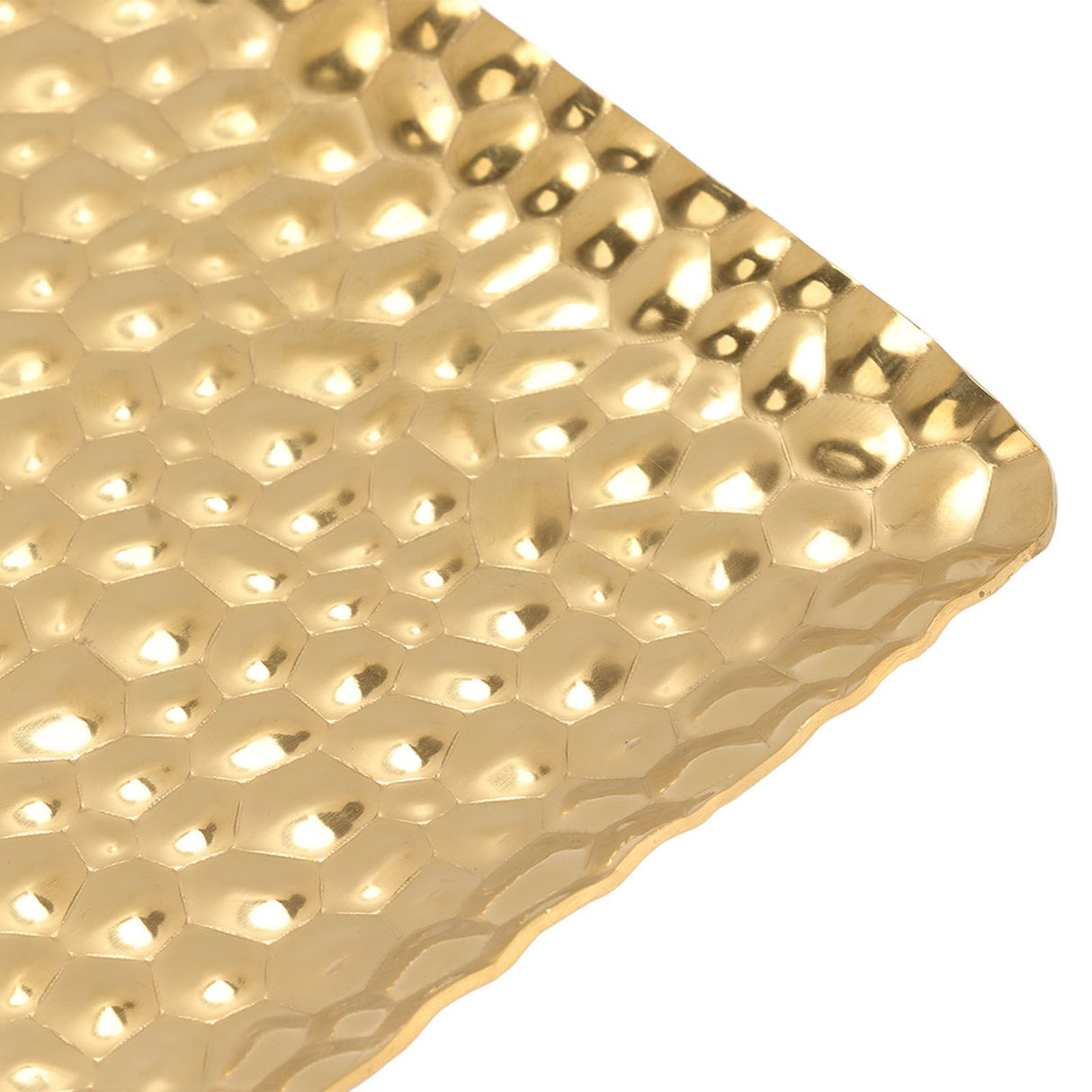 Hammered Tray Exquisite Odorless Stainless Steel Serving Tray for Living Room Bedroom Kitchen Bathroom 19.5x9.5cm Gold