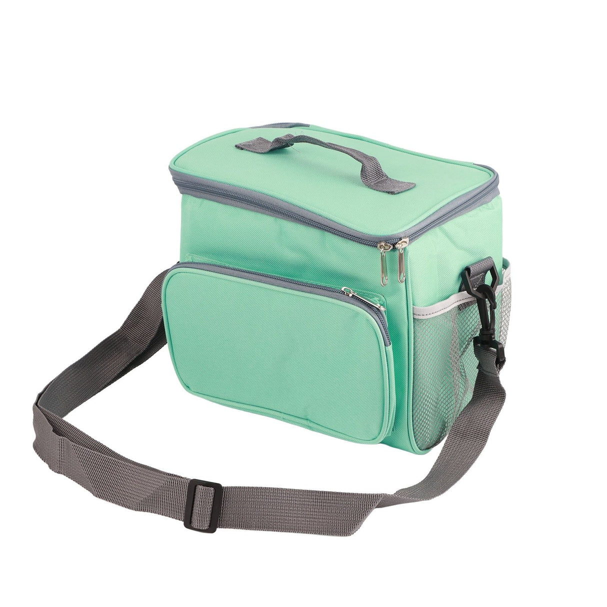 Insulated Bag Cloth Multifunction Modern Thermal Lunch Handbag with Single Shoulder for Home Work Green